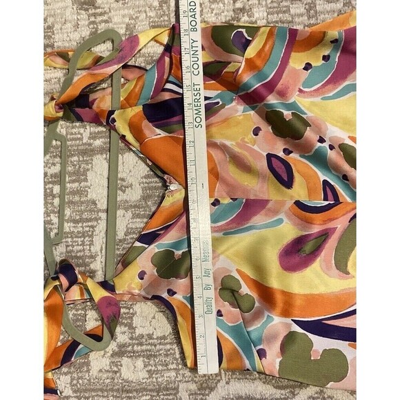 MSK Jumpsuit Womens Printed Hi-Low Wide Leg Medium Psychedelic Outfit Retro - Picture 10 of 14